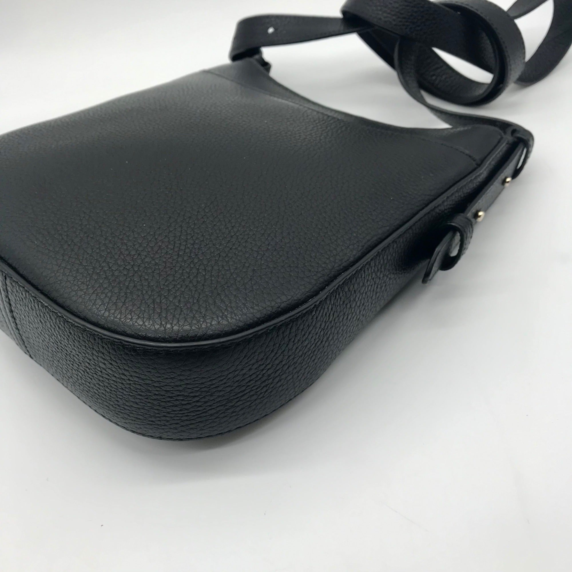 Kate Spade Black Pebbled Leather Leila North South  Crossbody Bag