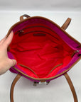 Michael Kors Purple Nylon & Leather Pocket Tote