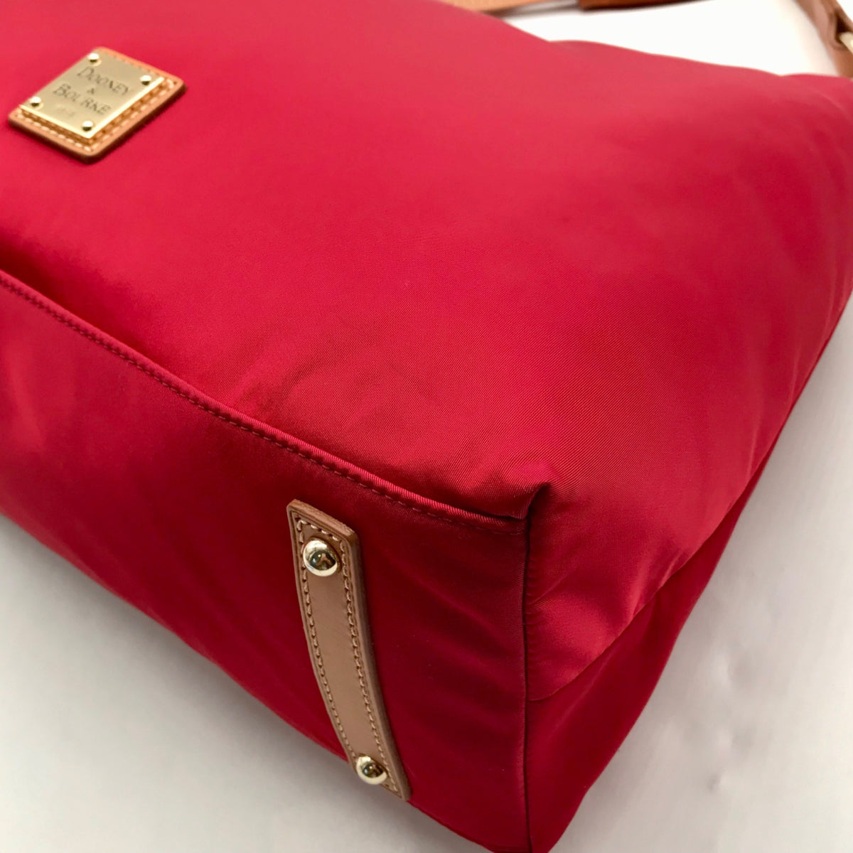 Dooney &amp; Bourke Red Nylon Wayfarer Hobo Bag