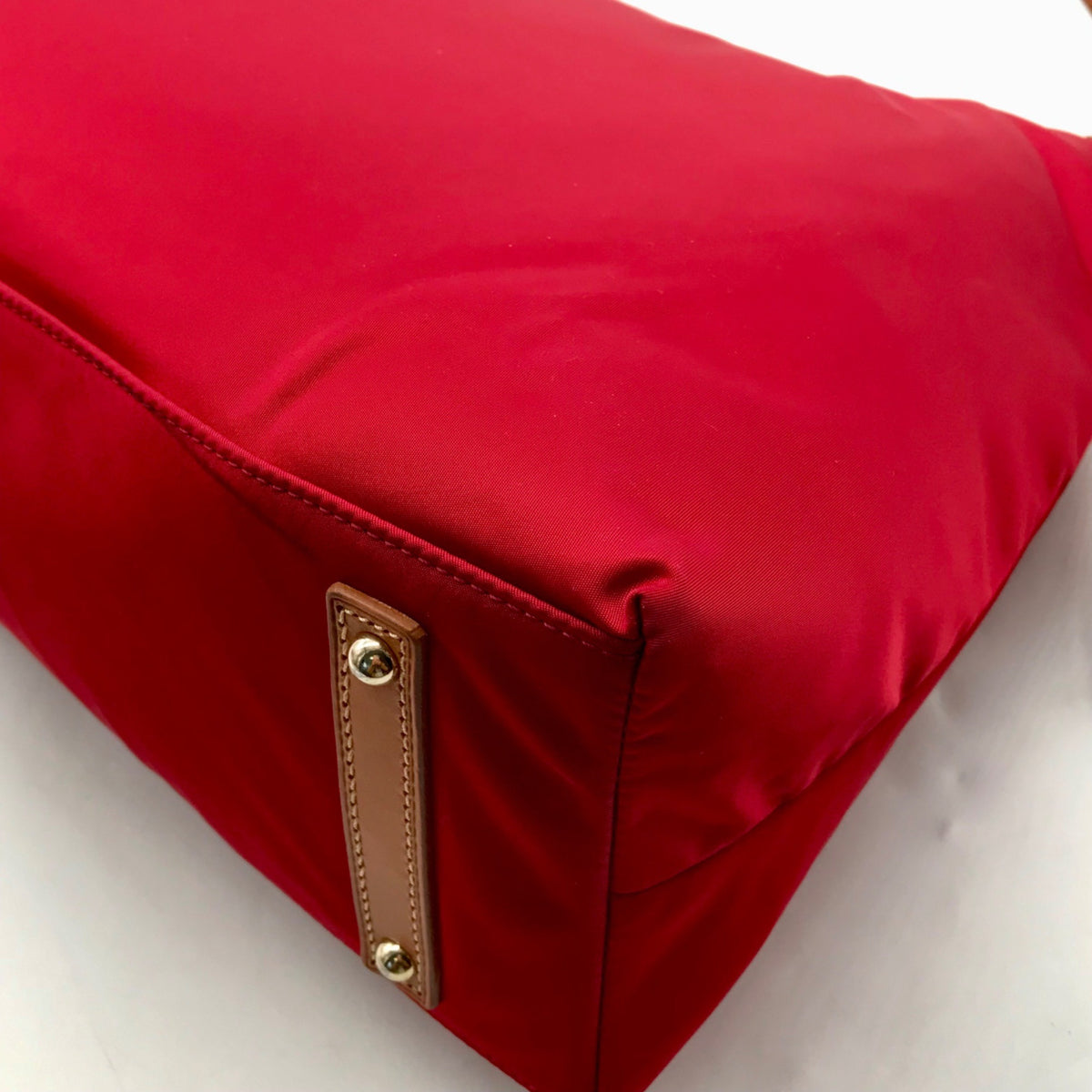 Dooney &amp; Bourke Red Nylon Wayfarer Hobo Bag