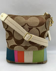 Coach Brown And Multicolor Canvas Crossbody Bag 10864