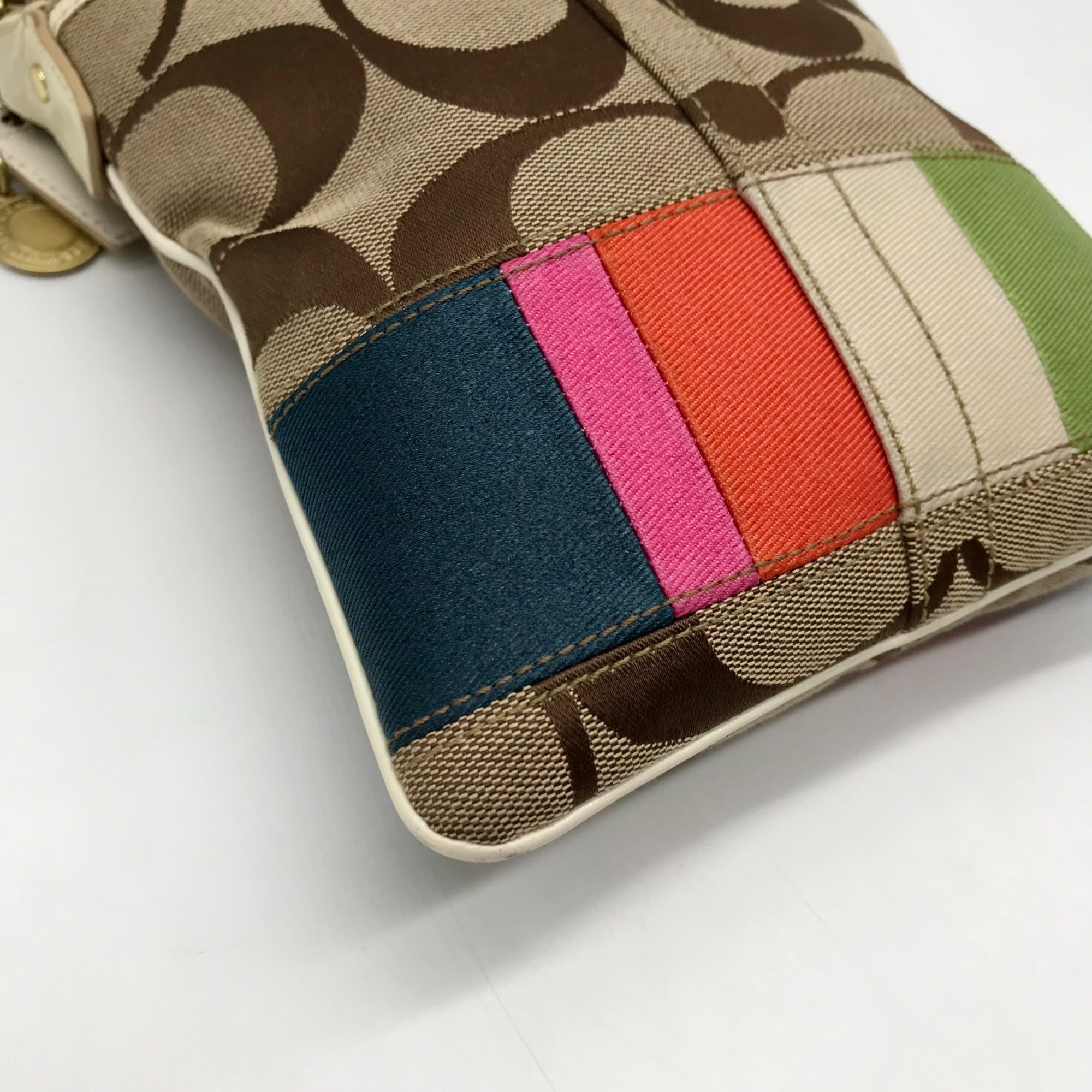 Coach Brown And Multicolor Canvas Crossbody Bag 10864