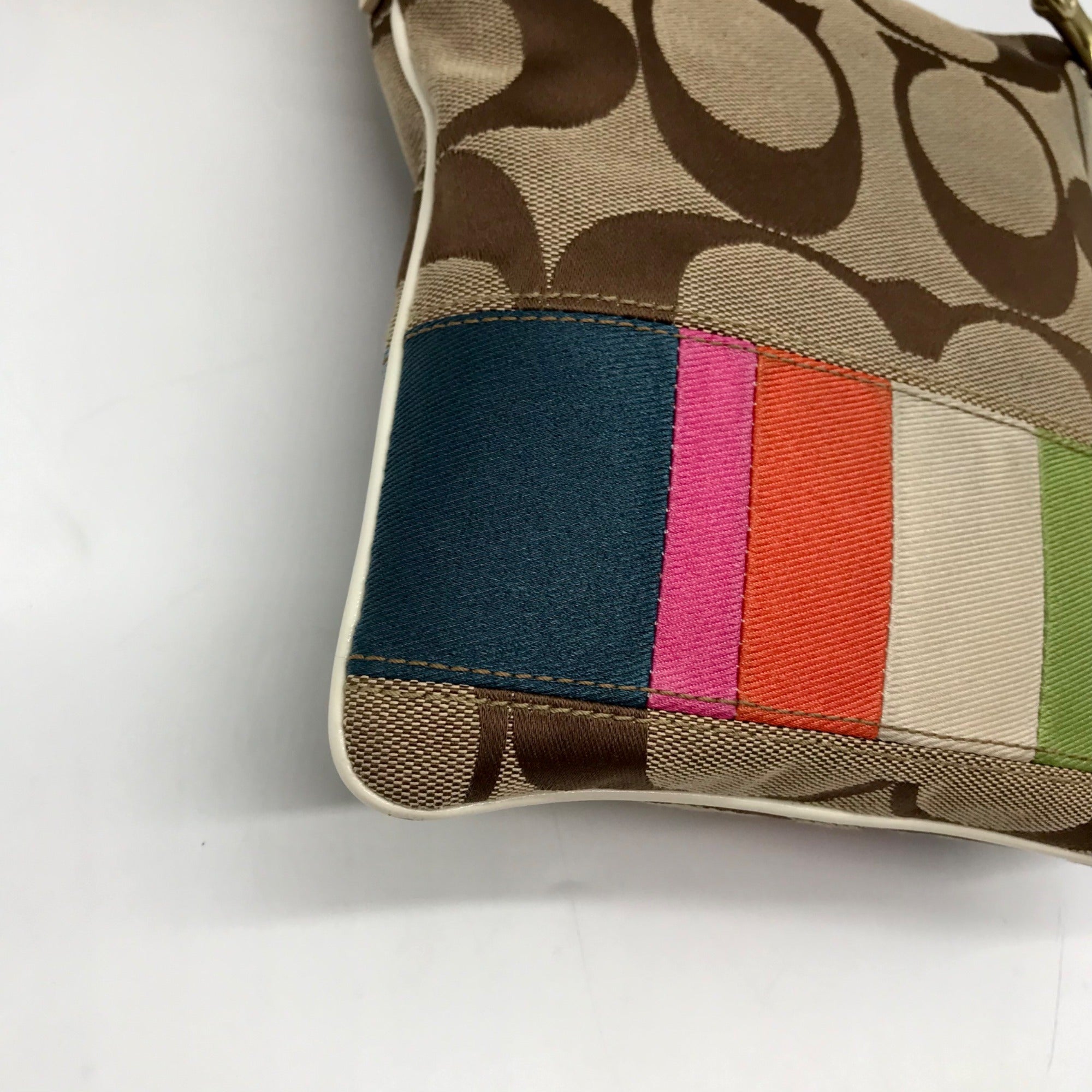 Coach Brown And Multicolor Canvas Crossbody Bag 10864