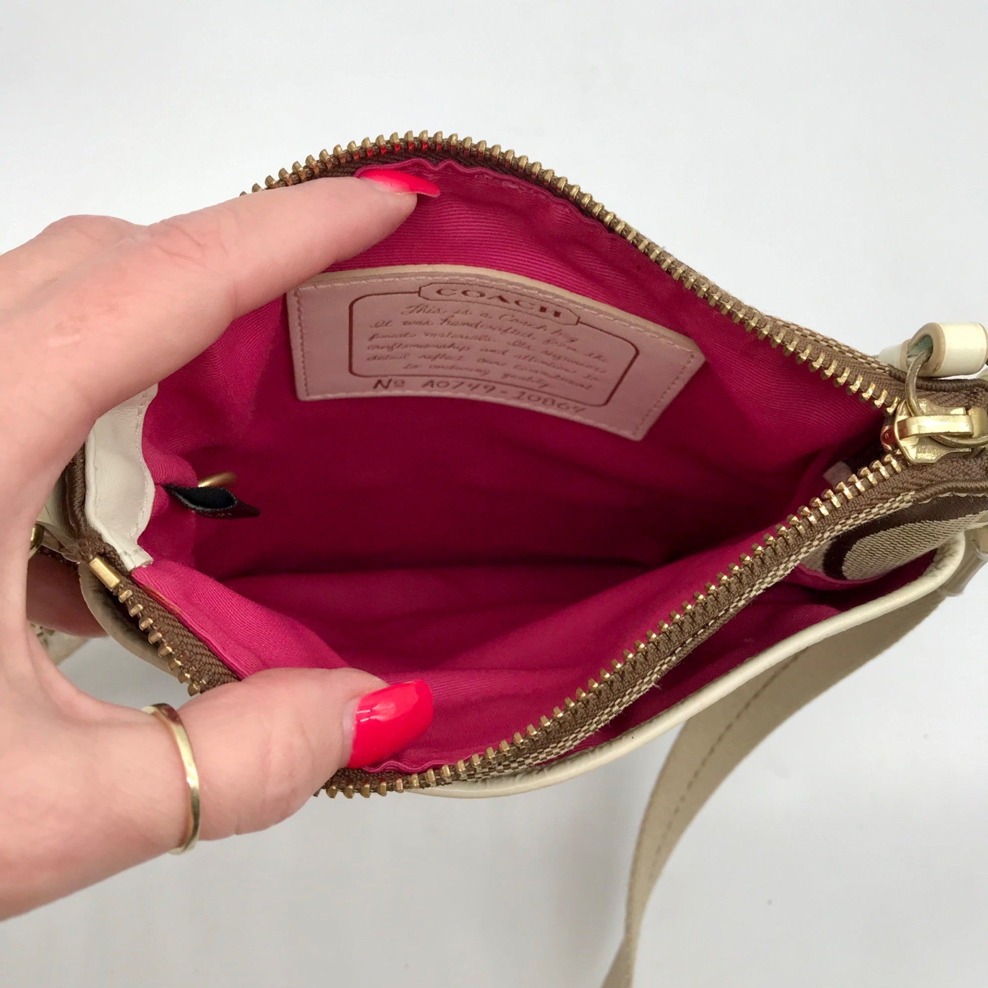 Coach Brown And Multicolor Canvas Crossbody Bag 10864