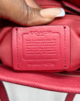 Coach Pink Pebbled Leather Zip Top Tote Bag F57789