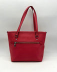 Coach Pink Pebbled Leather Zip Top Tote Bag F57789
