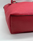 Coach Pink Pebbled Leather Zip Top Tote Bag F57789