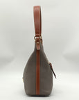 Dooney & Bourke Gray Pebbled Grain Leather Hobo Shoulder Bag