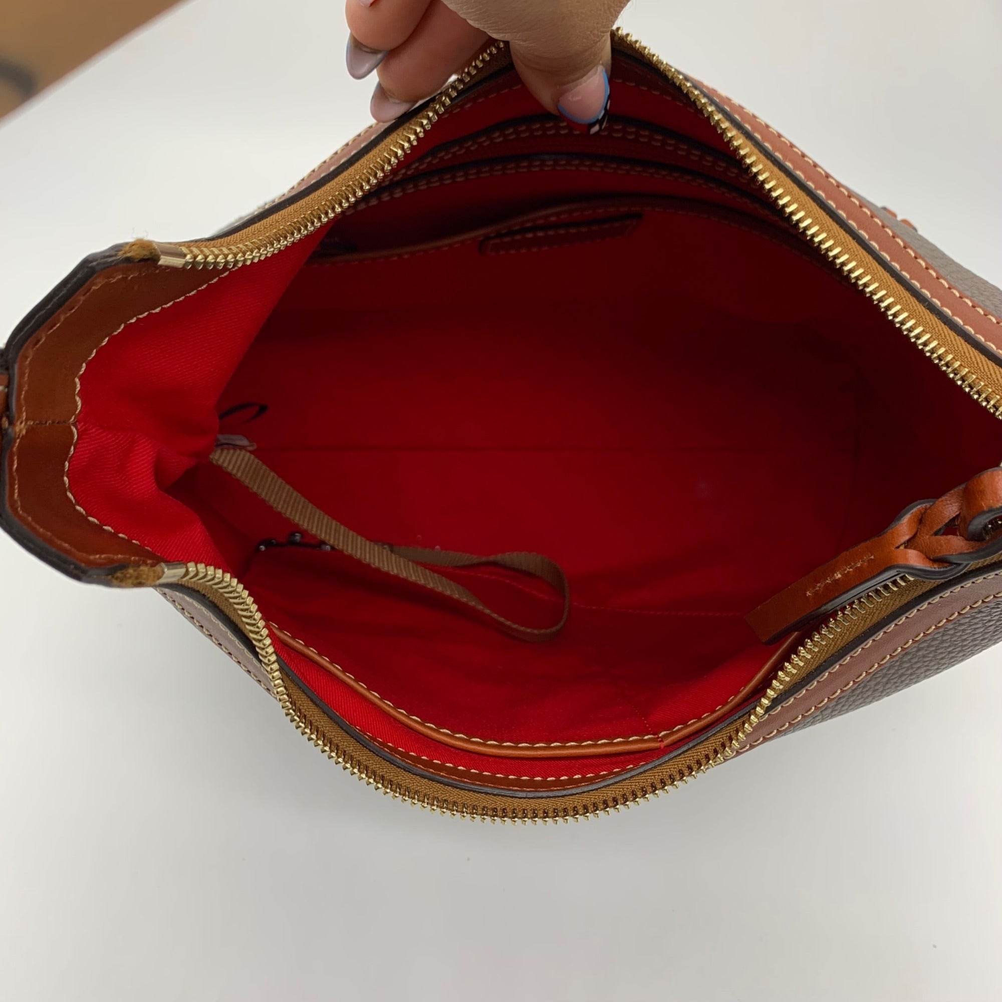 Dooney &amp; Bourke Gray Pebbled Grain Leather Hobo Shoulder Bag