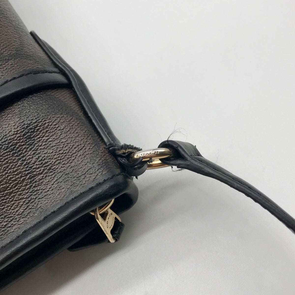 Coach Brown Signature Coated Canvas File Crossbody Bag