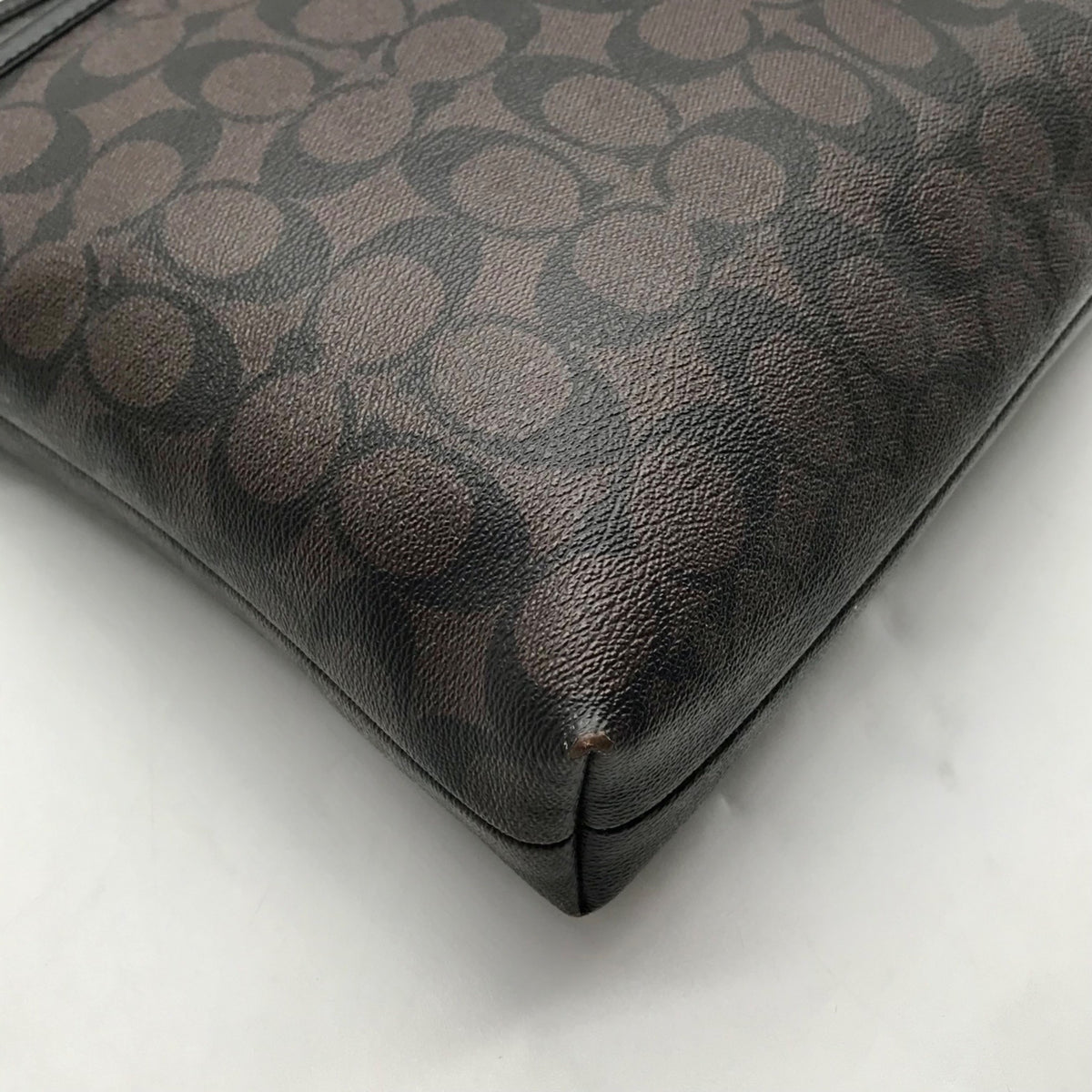 Coach Brown Signature Coated Canvas File Crossbody Bag
