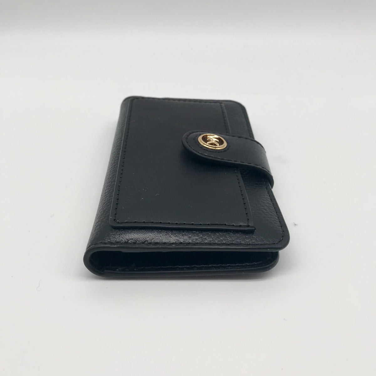 Michael Kors Black Leather Charm Medium Tab Bifold Wallet