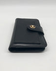 Michael Kors Black Leather Charm Medium Tab Bifold Wallet
