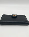 Michael Kors Black Leather Charm Medium Tab Bifold Wallet