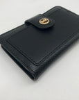 Michael Kors Black Leather Charm Medium Tab Bifold Wallet