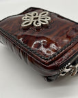 Brighton Brown Wild Tiger Patent Leather Brazos Crossbody