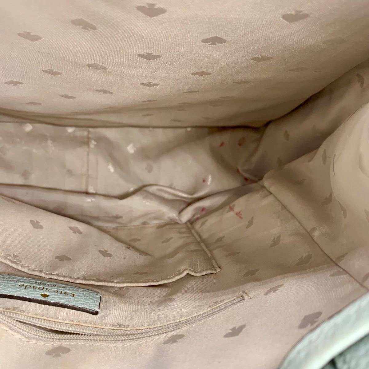 Kate Spade Blue Pebbled Leather Leila Large Flap Backpack