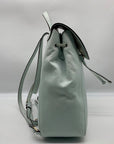 Kate Spade Blue Pebbled Leather Leila Large Flap Backpack