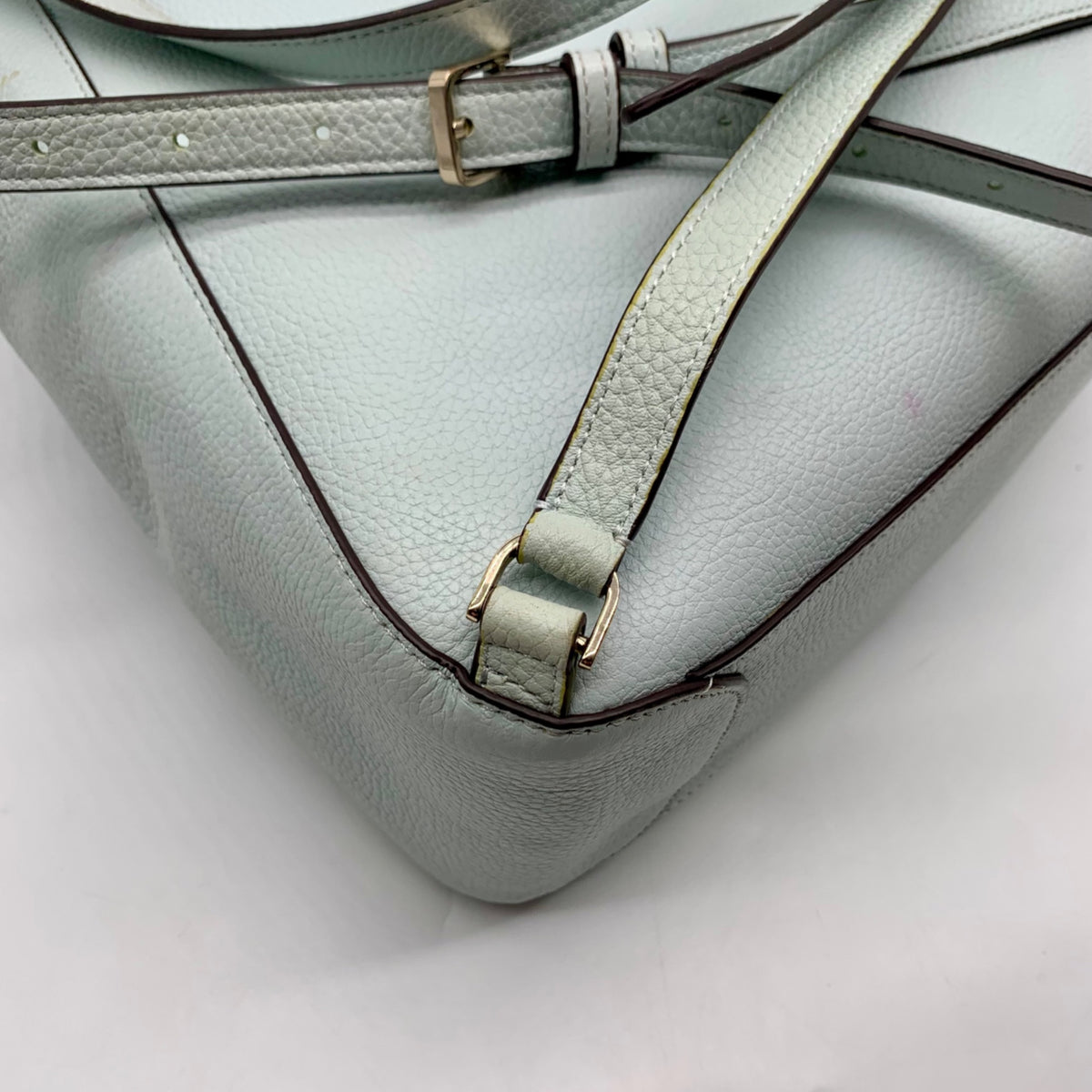 Kate Spade Blue Pebbled Leather Leila Large Flap Backpack