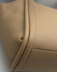 MMS Brands Beige Pebbled Leather Hobo-Style Shoulder Bag