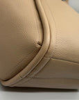 MMS Brands Beige Pebbled Leather Hobo-Style Shoulder Bag