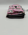 Ed Hardy Pink Faux Leather Skull Convertible Wallet