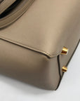 Celine Taupe Grained Calfskin Belt Satchel