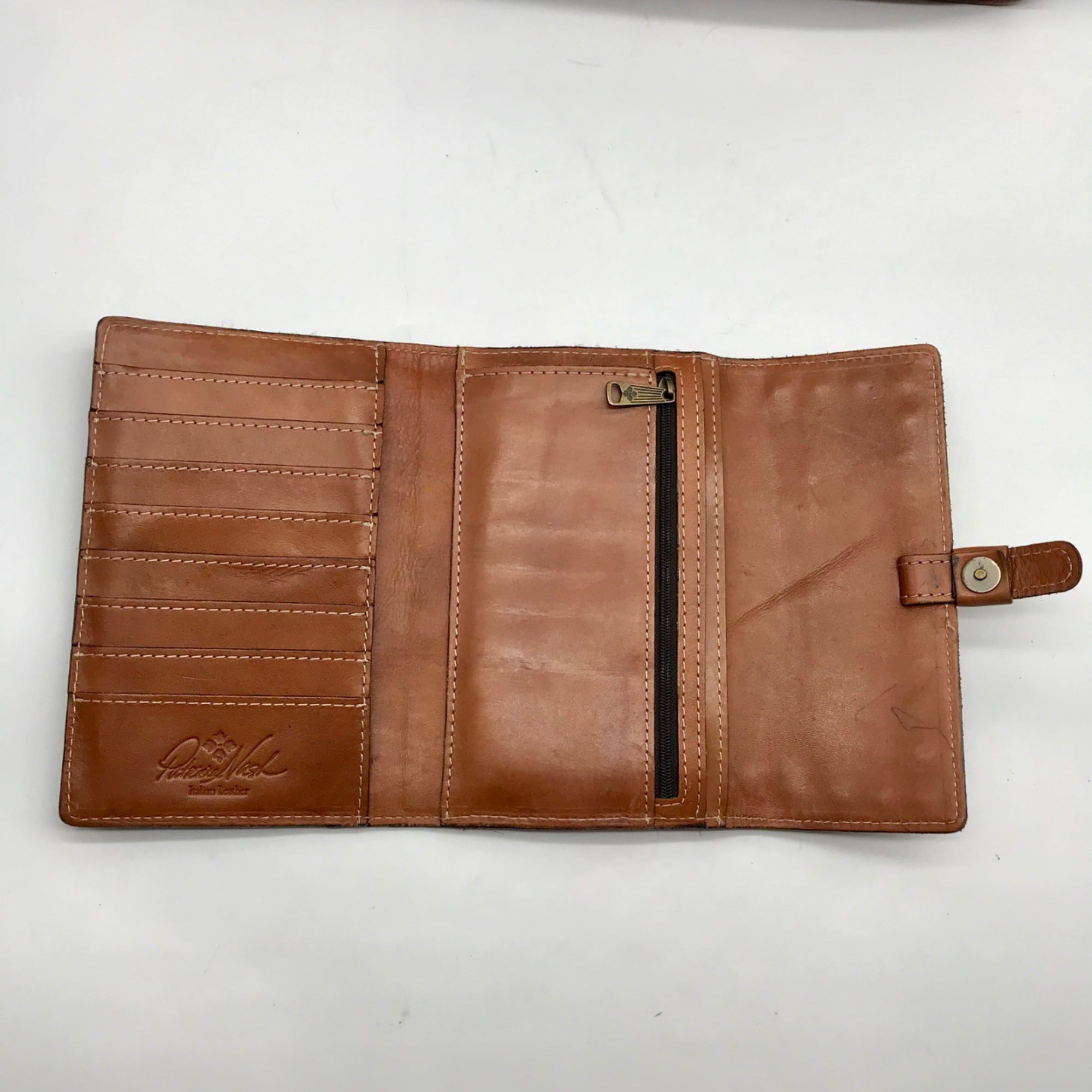 Patricia Nash Brown Leather Map Print Tote And Wallet