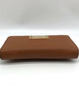 Michael Kors Brown Saffiano Leather Jet Set Zip Around Wallet
