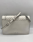 Rebecca Minkoff White Quilted Leather Chevron Love Crossbody