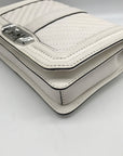 Rebecca Minkoff White Quilted Leather Chevron Love Crossbody