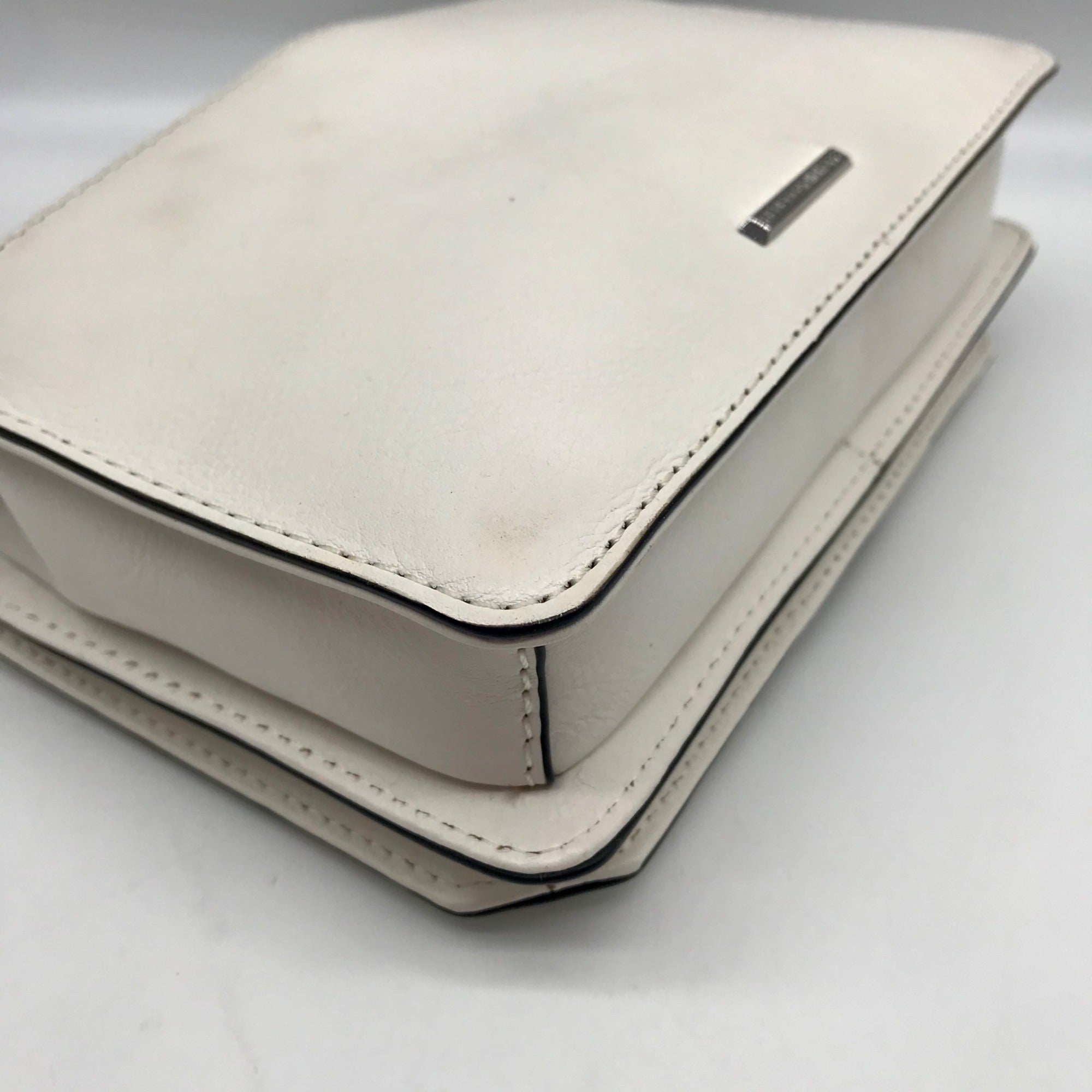 Rebecca Minkoff White Quilted Leather Chevron Love Crossbody