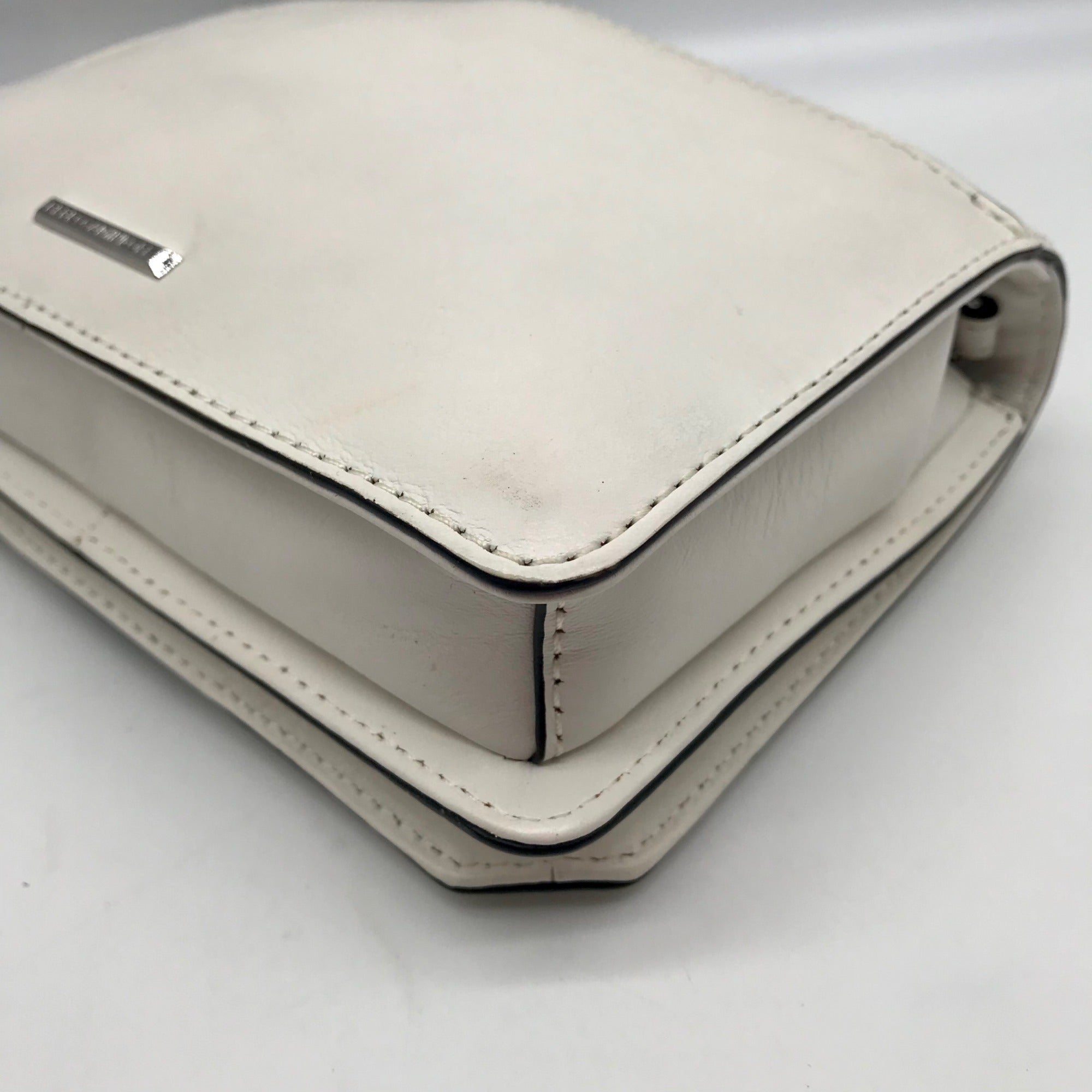 Rebecca Minkoff White Quilted Leather Chevron Love Crossbody