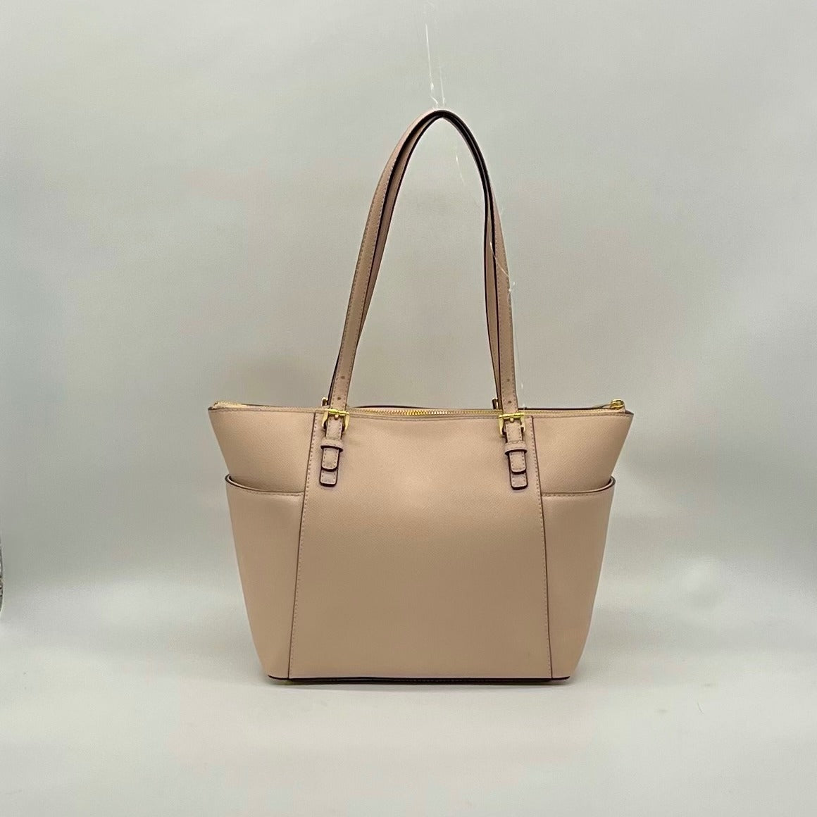 Michael Kors Soft Pink Leather Charlotte East West Top Zip Tote bag
