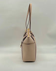 Michael Kors Soft Pink Leather Charlotte East West Top Zip Tote bag