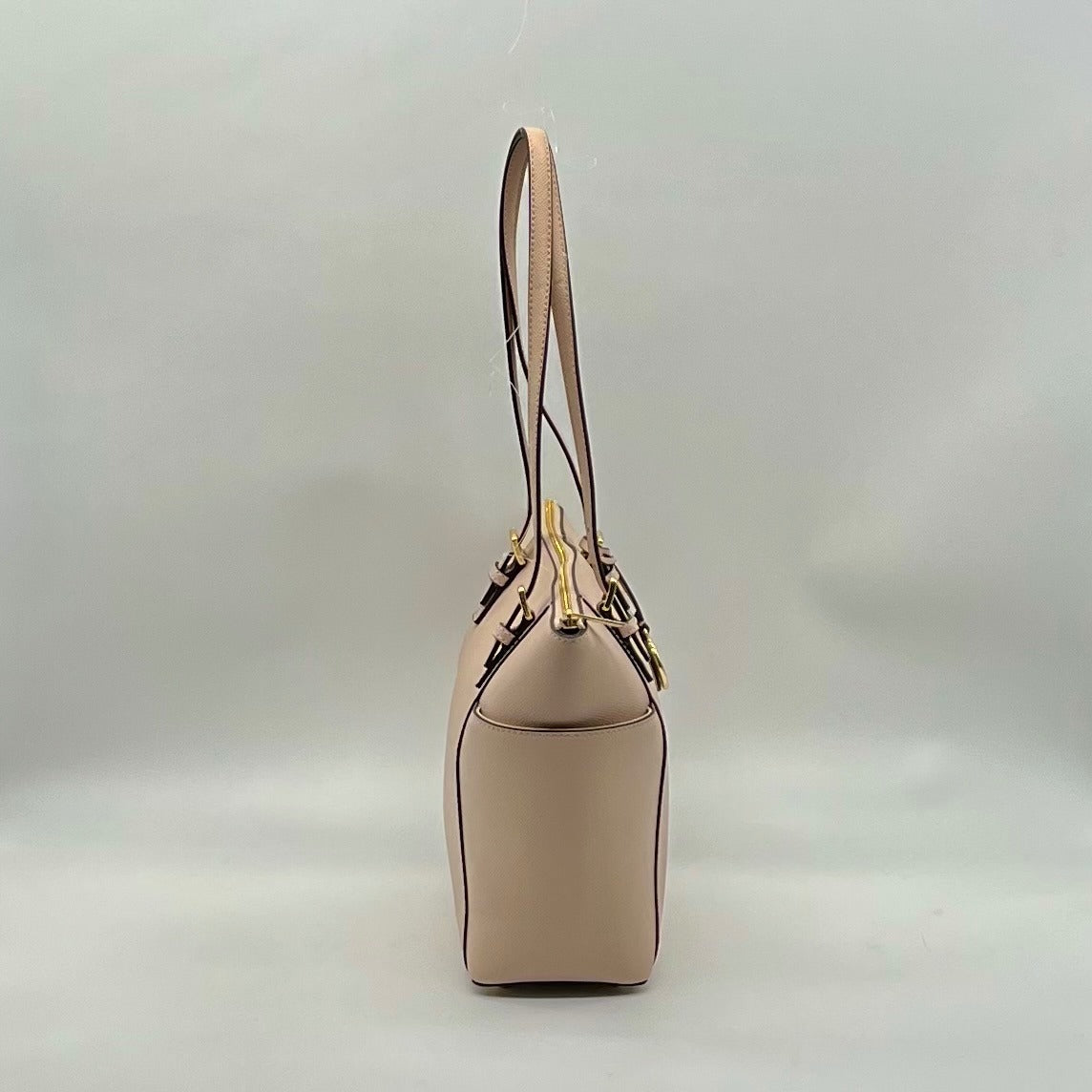 Michael Kors Soft Pink Leather Charlotte East West Top Zip Tote bag