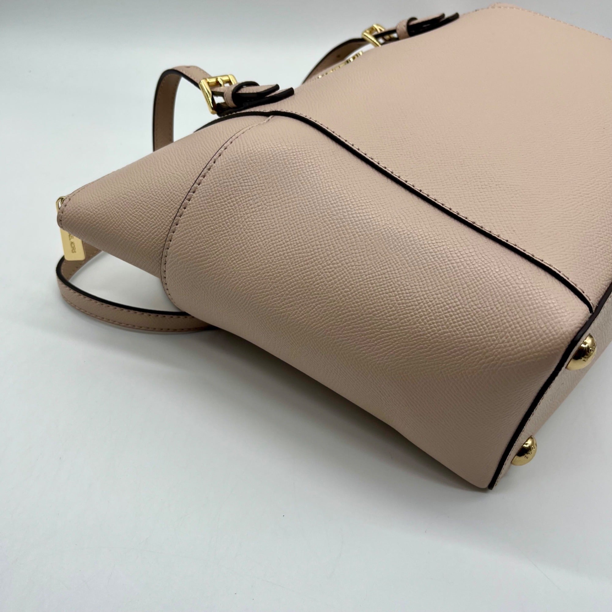 Michael Kors Soft Pink Leather Charlotte East West Top Zip Tote bag