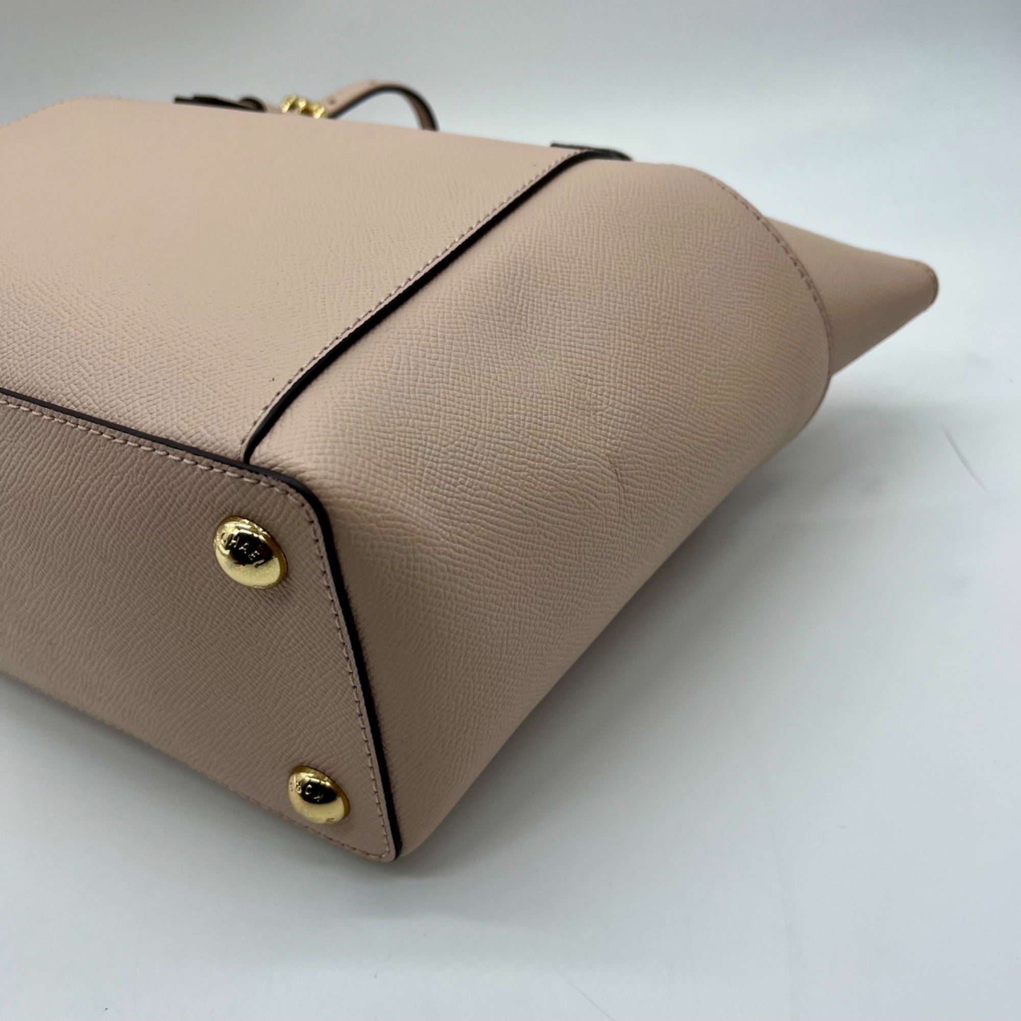 Michael Kors Soft Pink Leather Charlotte East West Top Zip Tote bag