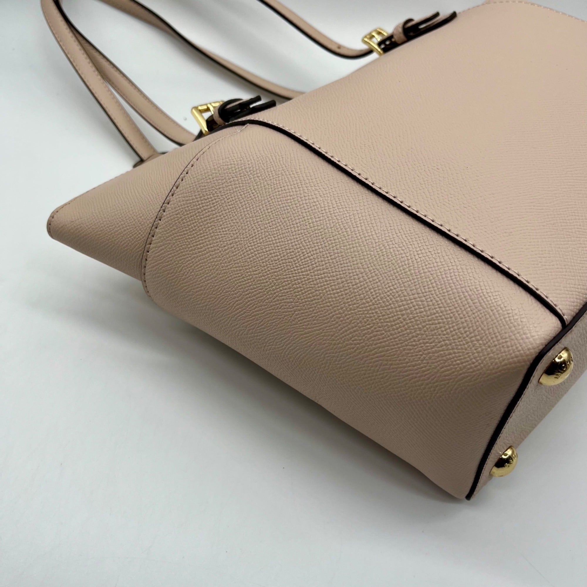 Michael Kors Soft Pink Leather Charlotte East West Top Zip Tote bag