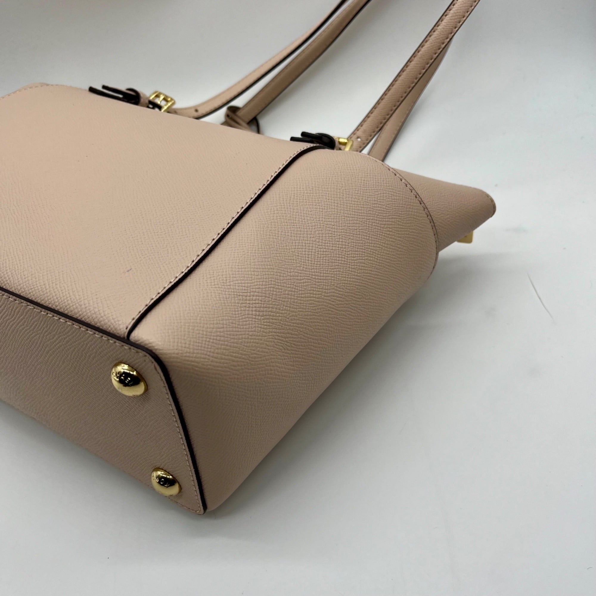 Michael Kors Soft Pink Leather Charlotte East West Top Zip Tote bag
