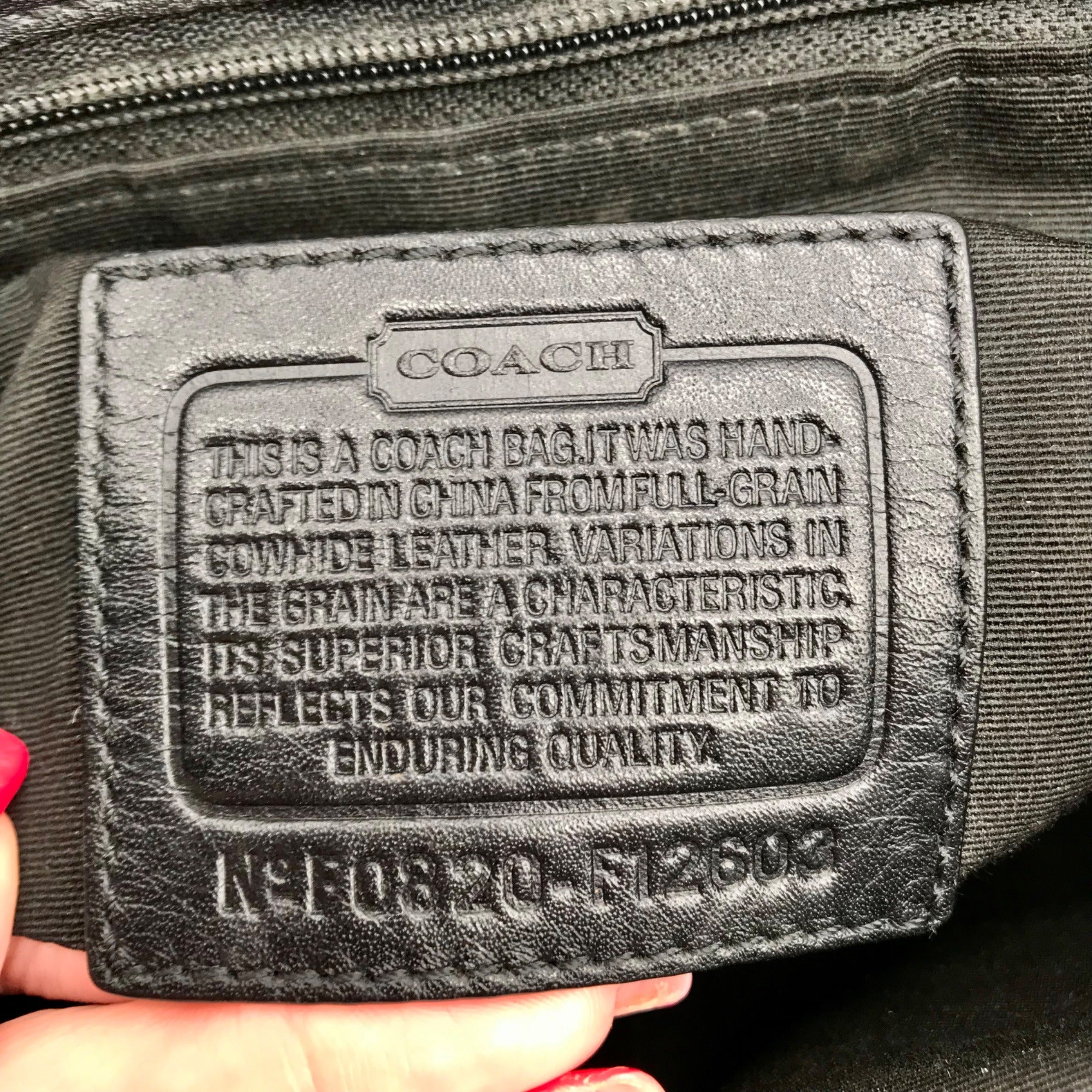 Coach Black Leather Hampton Carryall Satchel Bag F12608