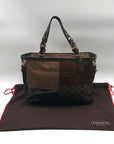 Coach Brown Signature Patchwork Canvas Satchel  J8F69