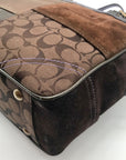 Coach Brown Signature Patchwork Canvas Satchel  J8F69