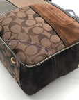 Coach Brown Signature Patchwork Canvas Satchel  J8F69