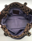 Coach Brown Signature Patchwork Canvas Satchel  J8F69