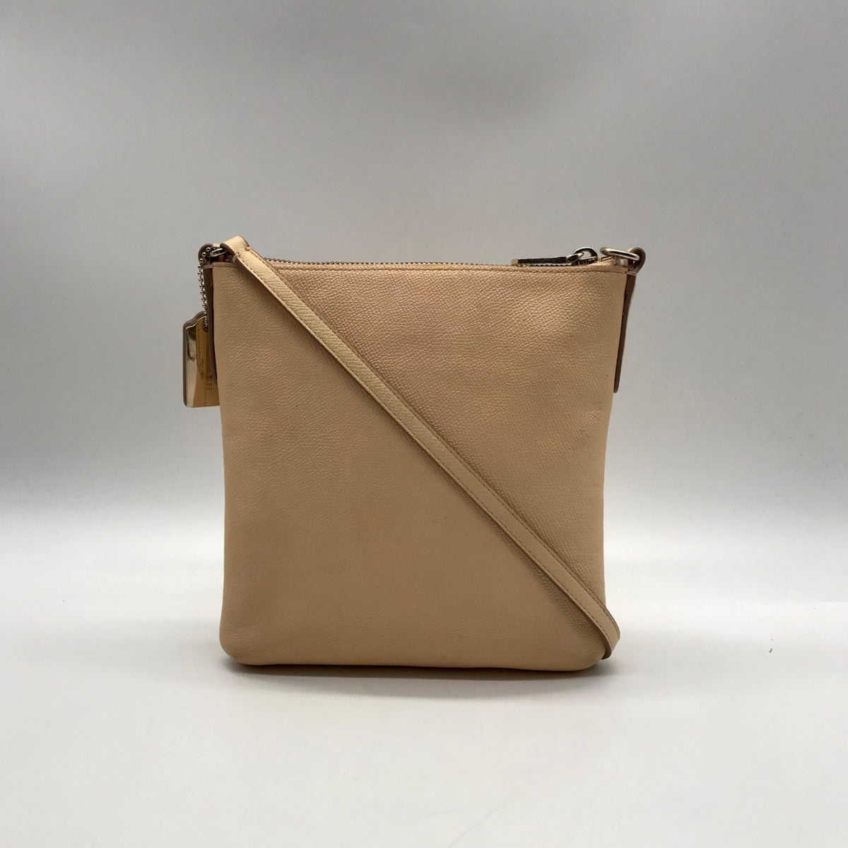 Coach Peach Pebbled Leather Kitt Crossbody Bag