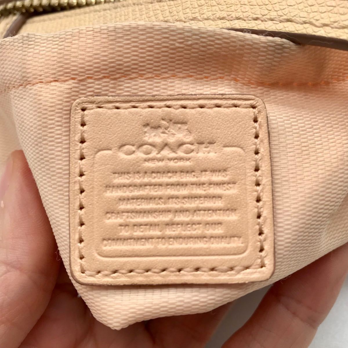 Coach Peach Pebbled Leather Kitt Crossbody Bag