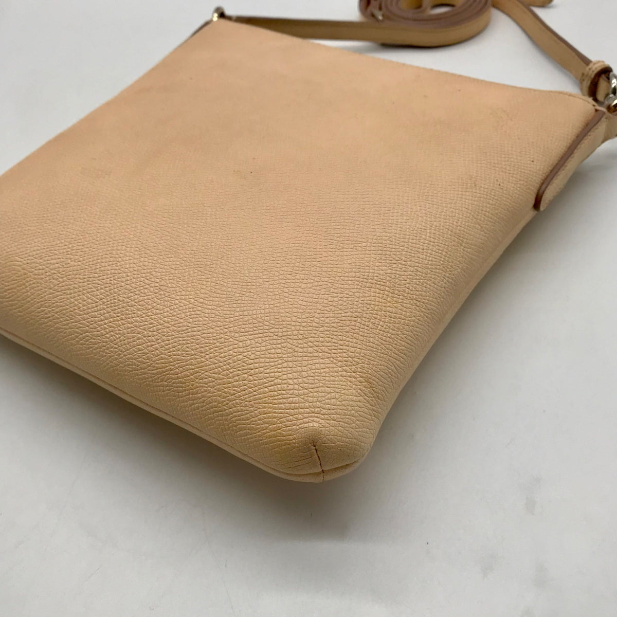 Coach Peach Pebbled Leather Kitt Crossbody Bag