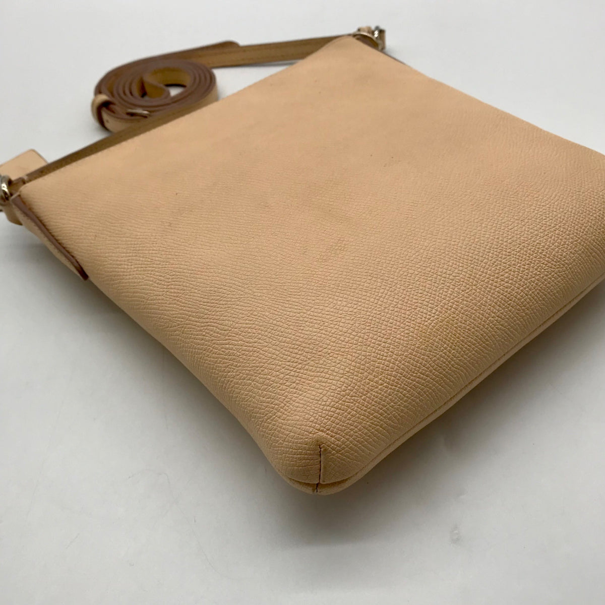 Coach Peach Pebbled Leather Kitt Crossbody Bag