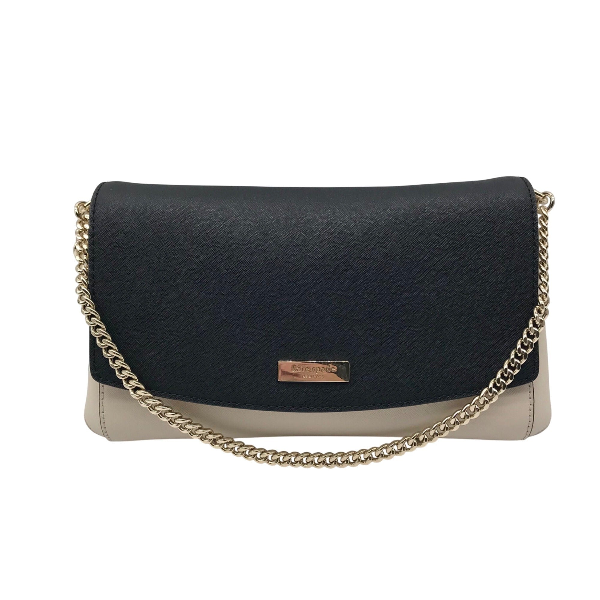 Kate Spade Black and Cream Saffiano Leather Laurel Way Greer Crossbody Bag